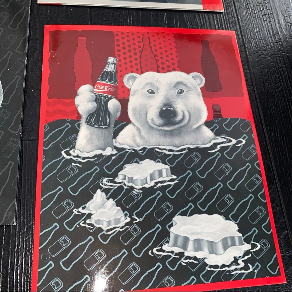 Vintage 1995 Stuart‎ Hall Coca-Cola Polar Bears Pocket 3 Holes Folders Lot 5